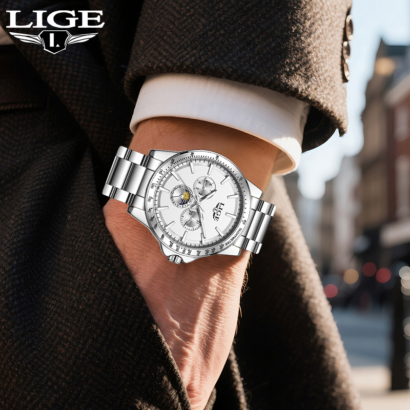 Luxury Quartz Watch Brands - LIGE Top Brand Luxury Quartz Men's
