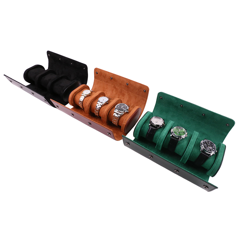 Luxury Watch Case Travel - Luxury Portable 3 Slots PU Leather
