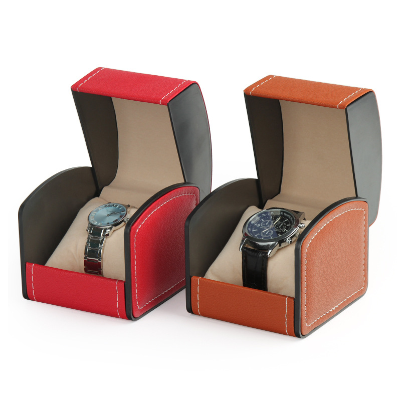 Luxury Watch Case Travel - PU Leather Watch Box Display Case–Hinged