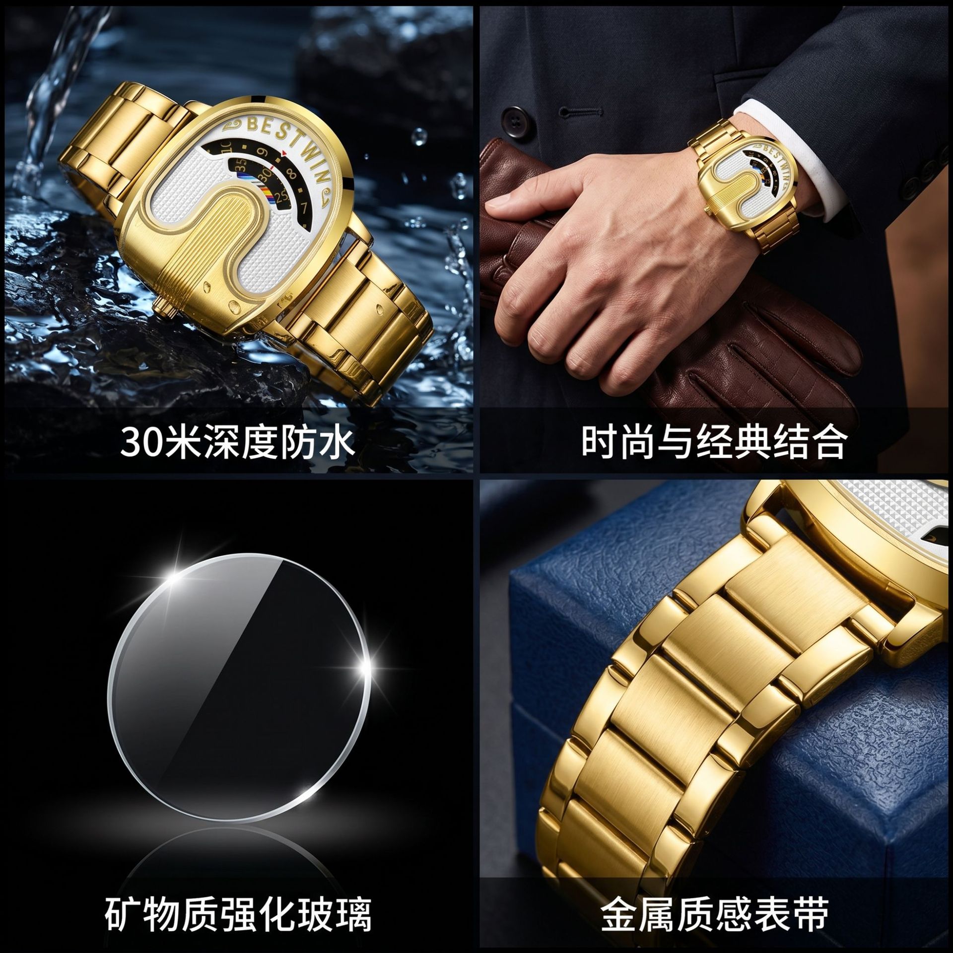 Gold Top Brand Luxury Men Watc - Luxury Quartz Watch Brands review and price