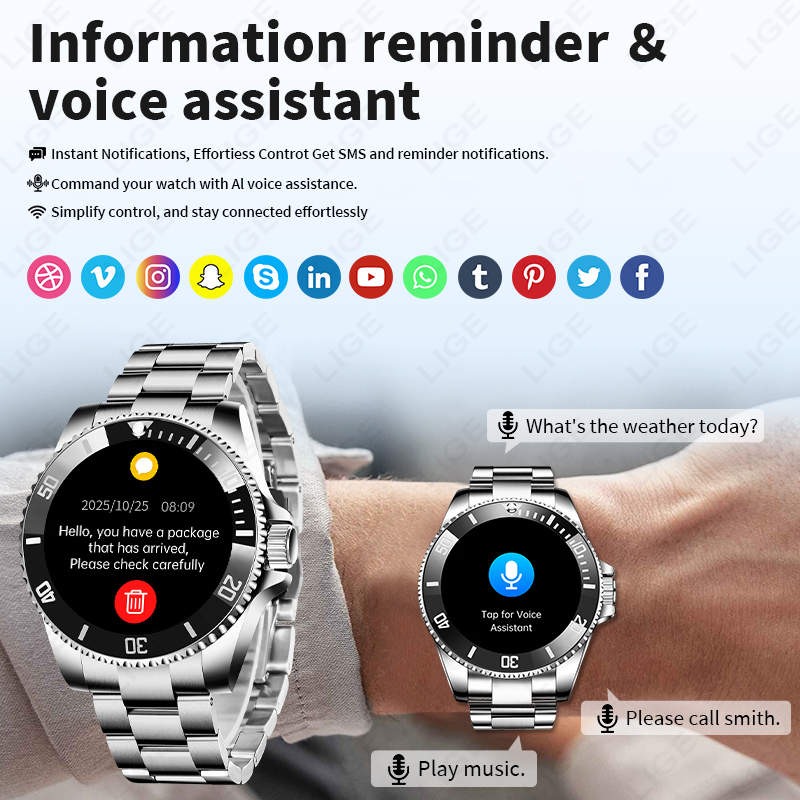 LIGE Business Smart Watch Men  - Luxury Watch In The World review and price