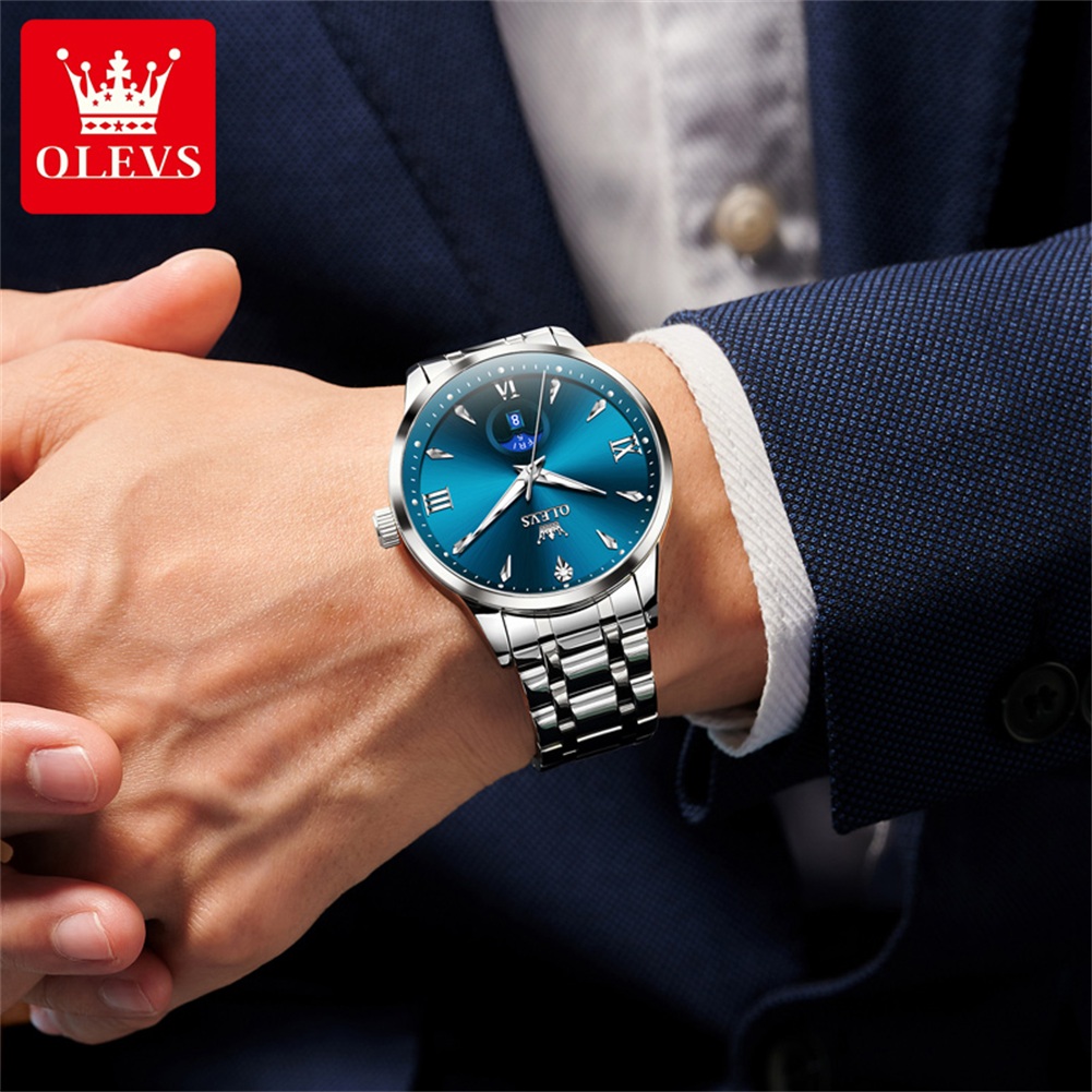 OLEVS Moon Phase men's watches - Luxury Quartz Watch Brands review and price