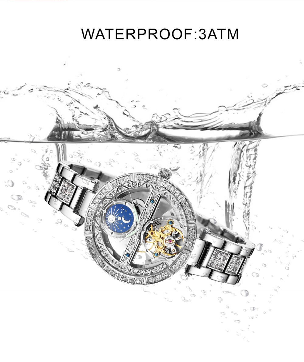 Luxury Women's Waterproof Skel - Luxury Watch Moon Phase review and price