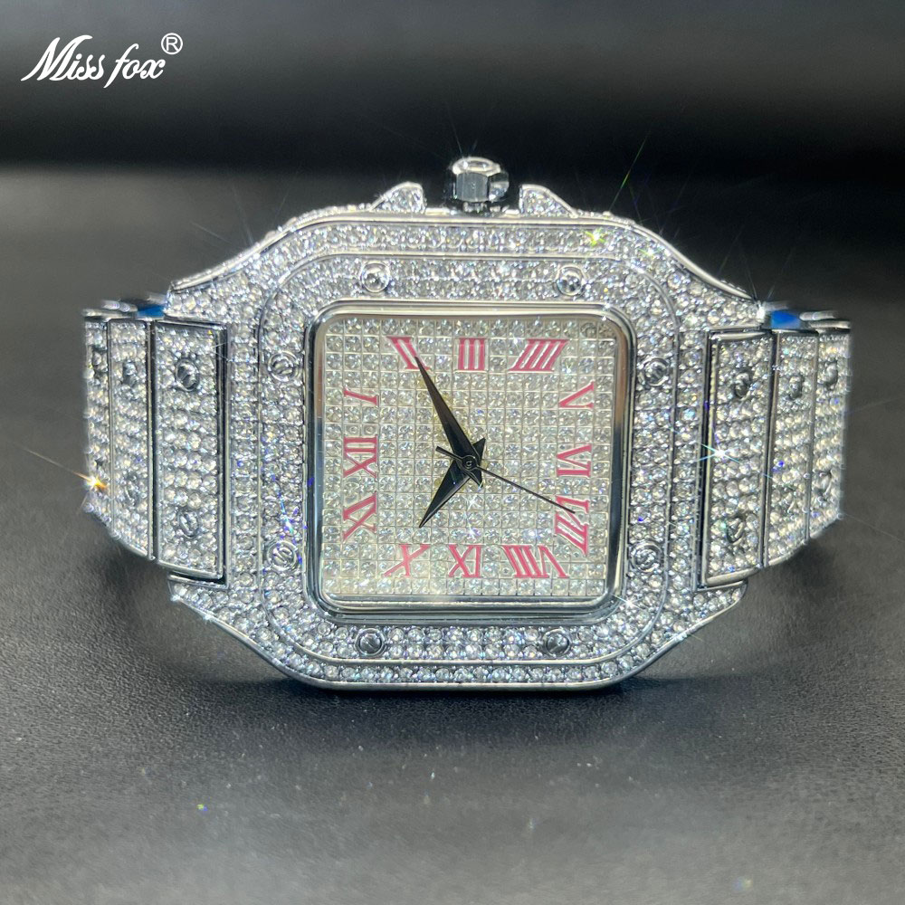 MISSFOX Iced Out Men Watch Squ - Luxury Watch Face review and price