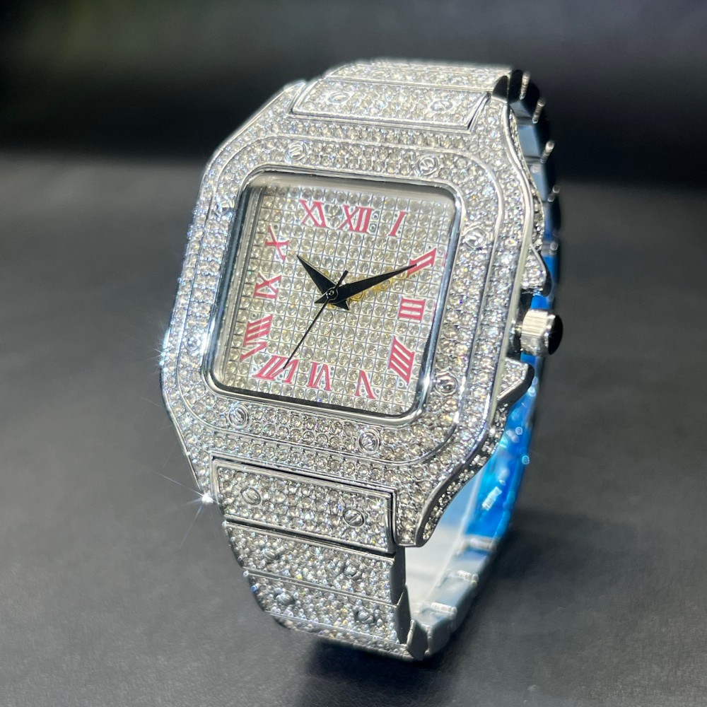 MISSFOX Iced Out Men Watch Squ - Luxury Watch Face review and price