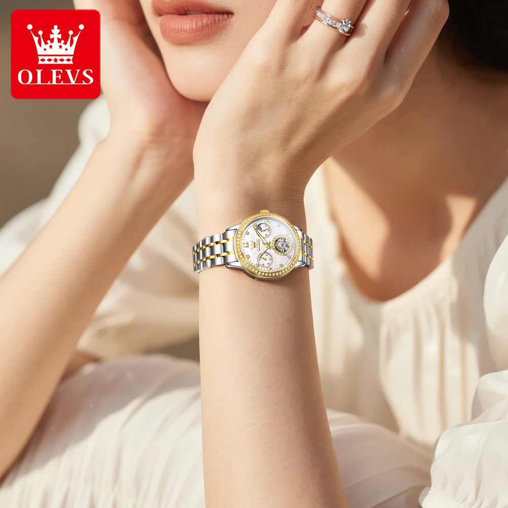 OLEVS Automatic Watch For Wome - Luxury Watch Moon Phase review and price