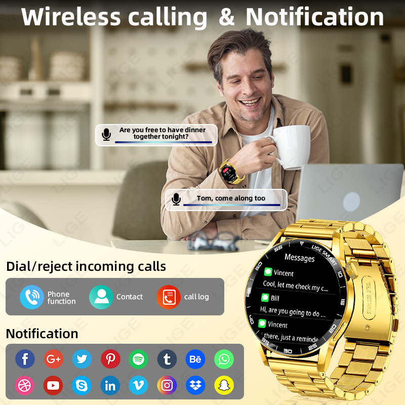 LIGE Luxury Smart Watch For Ma - Luxury Watch In The World review and price
