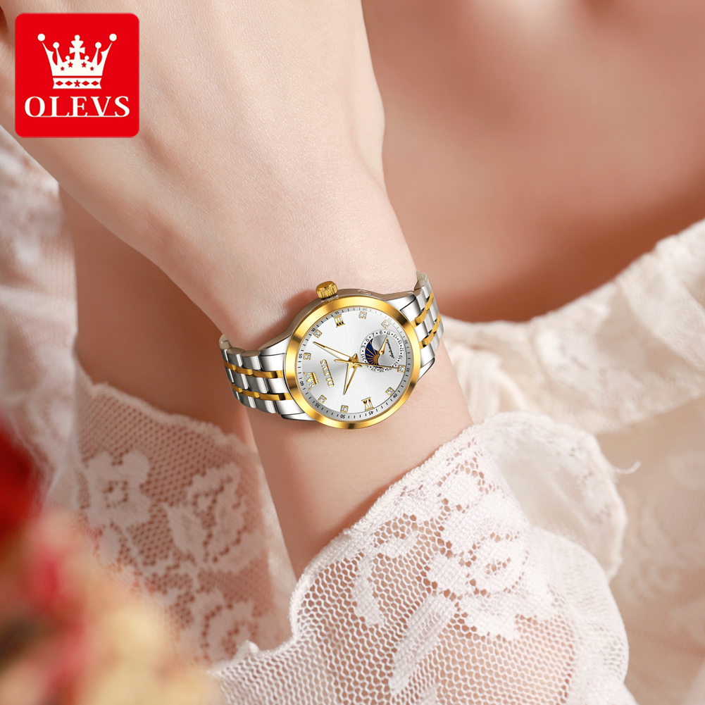 OLEVS 7041 Elegance Moon Phase - Luxury Watch Moon Phase review and price