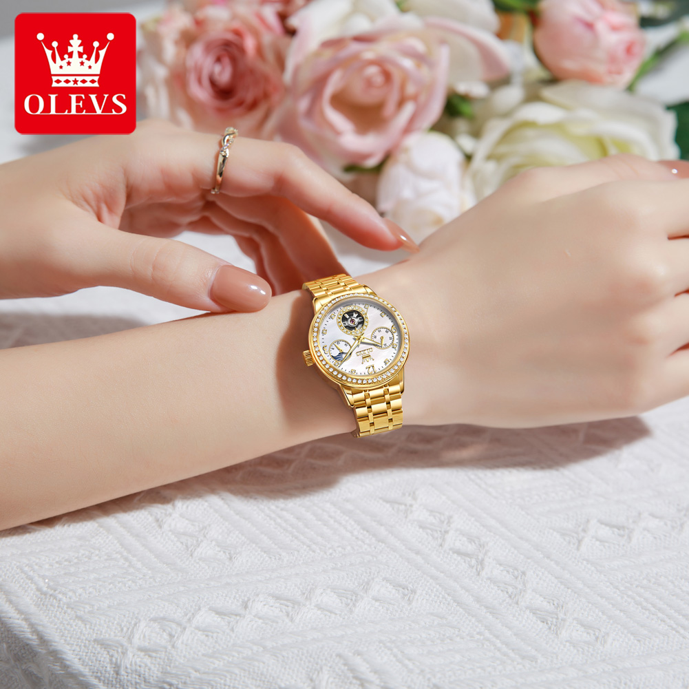 OLEVS 6750 Automatic Woman Wat - Luxury Watch Moon Phase review and price