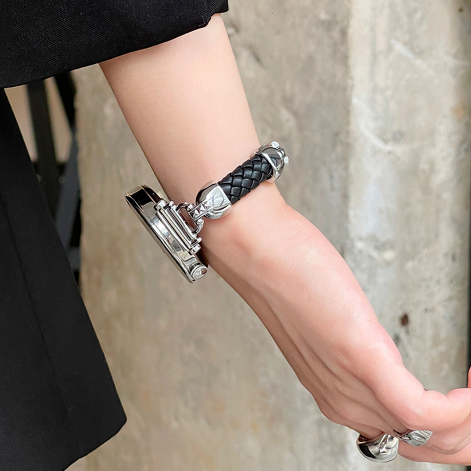 Metal Leather Woven Strap For  - Luxury Watch Galaxy review and price